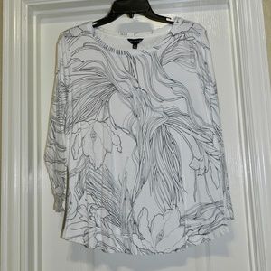 The Limited Floral Print Top 3/4 Sleeves Sz Xl